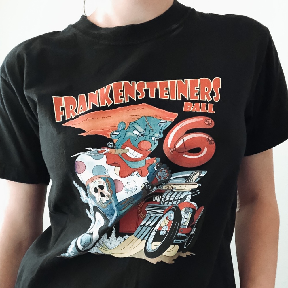Vintage Frankensteiner ball black graphic t-shirt